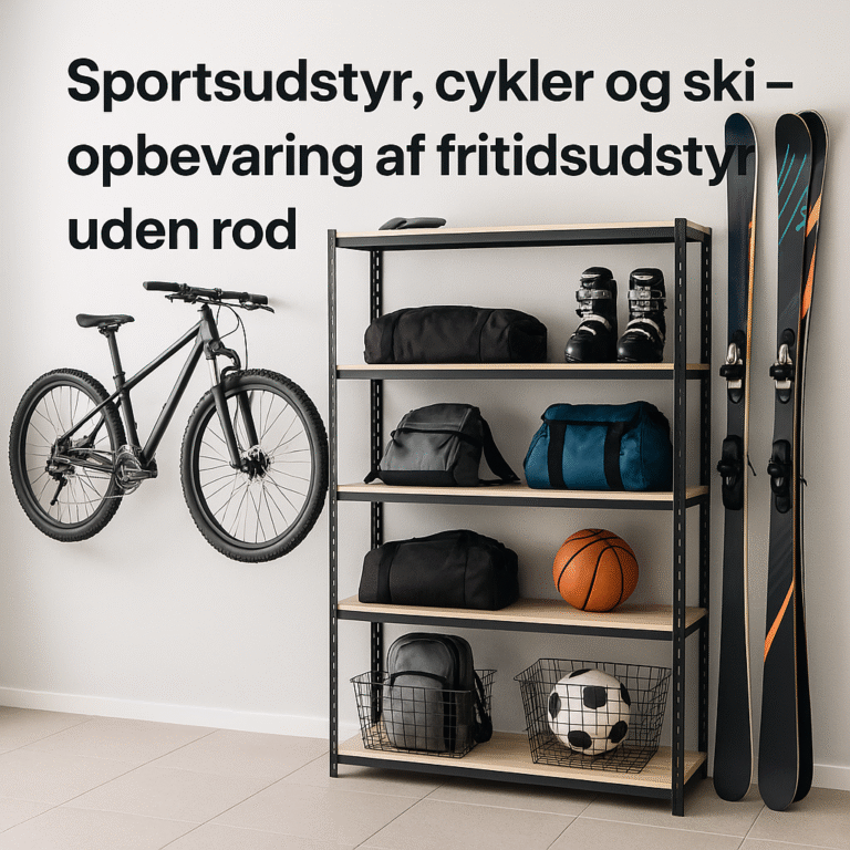 Sportsudstyr, cykler og ski – opbevaring af fritidsudstyr uden rod