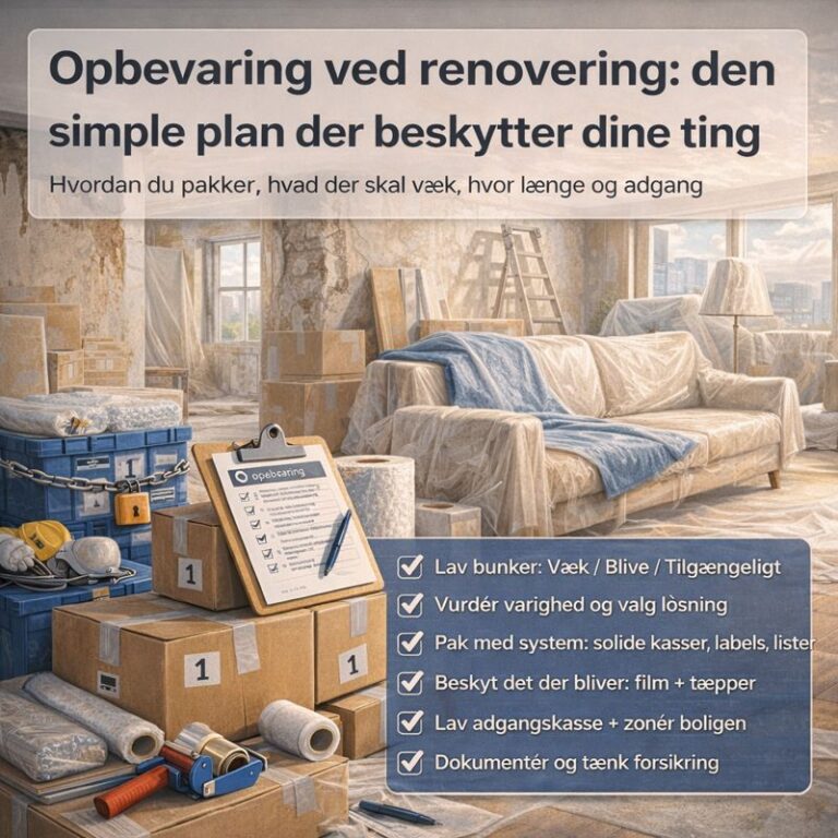 Opbevaring ved renovering: den simple plan der beskytter dine ting