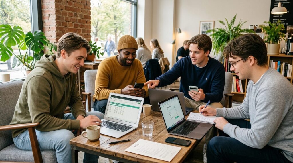 Professional stock photo, 16:9 resolution: Modern male stude