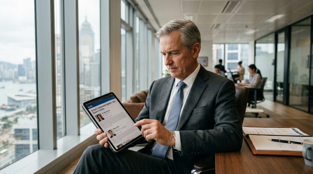 Close-up of mature male business executive in modern office 