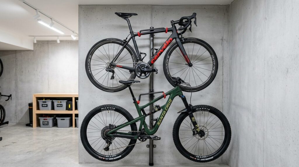 Close-up stock photo of premium bicycle and mountain bike ha