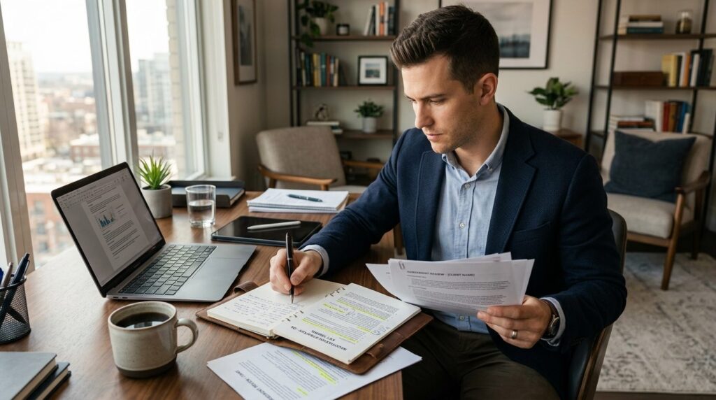 Confident young professional man in business casual attire p