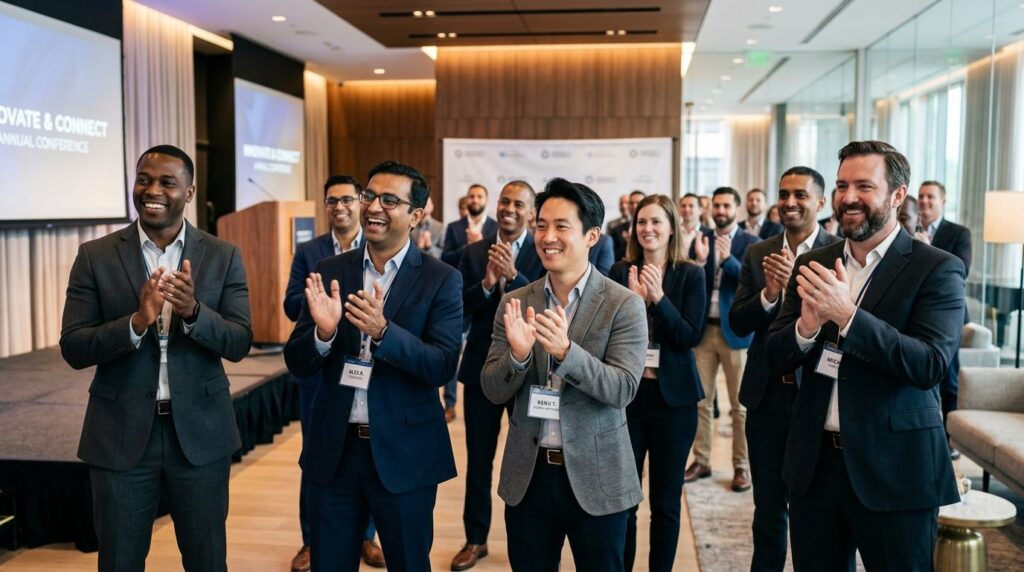 Diverse group of male executives and business professionals 